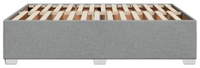 Estrutura de cama sem colchão 140x190 cm tecido cinzento-claro