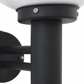 Luzes de Parede Externas 2 pcs Aço Inoxidável Preto IP44
