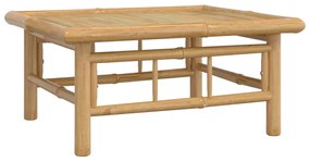 6 pcs conjunto lounge de jardim bambu c/ almofadões branco nata