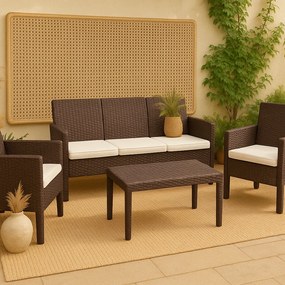 Conjunto Lounge SUN de Jardim – 2 Poltronas + Sofá 3 Lugares + Mesa de