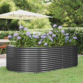vidaXL Canteiro elevado jardim 212x140x68 aço revestido a pó antracite