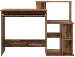 Mesa com Armazenamento Madeira Envelhecida 120.5x44x88.5 cm Derivados