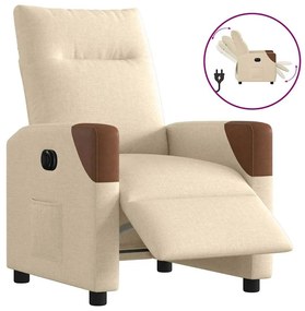 Poltrona reclinável elétrica tecido cor creme