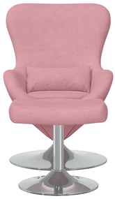 Cadeira de Ovo vidaXL com Puff Veludo Rosa