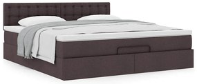 Estrutura de cama otomana com colchão 180x200cm castanho escuro