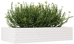 Vaso/floreira de jardim 110x60x23cm madeira pinho maciça branco