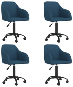 vidaXL Cadeiras de jantar giratórias 4 pcs veludo azul