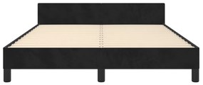 Estrutura de cama sem colchão 140x200 cm veludo preto