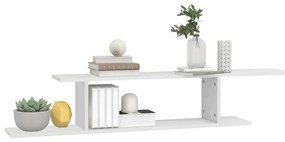 Prateleira TV parede 125x18x23 cm derivados de madeira branco
