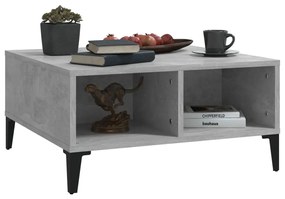 Mesa de centro 60x60x30 cm derivados de madeira cinza cimento