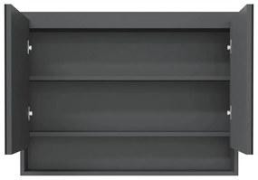 Armário espelhado para casa de banho 80x15x60 cm MDF cinzento