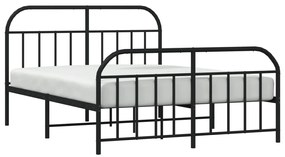 Estrutura de cama sem colchão com pés 160x200 cm preto