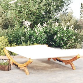 vidaXL Espreguiçadeira exterior 165x188,5x46cm madeira curva cor creme