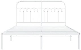 Estrutura de cama com cabeceira 140x190 cm metal branco
