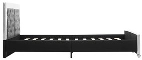 Estrutura de cama 160x200 cm couro artificial preto
