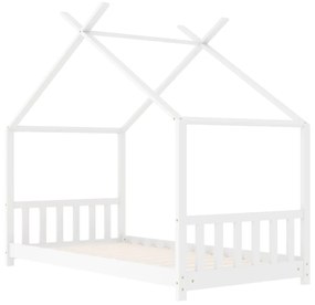 Estrutura de cama para crianças 70x140 cm pinho maciço branco