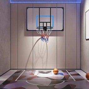 Tabela de Basquetebol de Parede Cesta de Basquetebol para Exterior 113x61x73 cm Azul e Preto