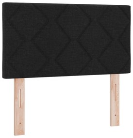Cama Box Spring com Colchão Preto 80x200 cm Tecido