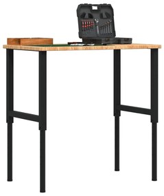 vidaXL Bancada retangular 100x60x(71,5-98) cm carvalho castanho-claro