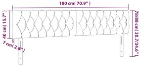 Cabeceira de cama c/ luzes LED tecido 180x7x78/88 cm castanho