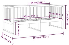 Sofá-cama 75x190 cm madeira de pinho maciça castanho mel