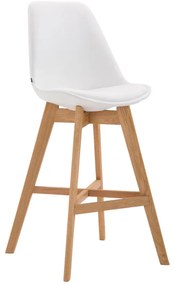 Banco de bar Cannes em couro sintético e com estrutura de Cor Natural 48 x 112 x 56 cm Branco