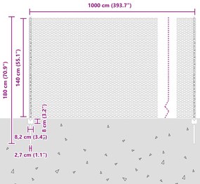 Postes de Cerca vidaXL 10 pcs U-Channel 140 cm Aço Galvanizado