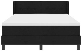 Cama Box com cabeceira Preto 140 x 200 cm Tecido e Espuma