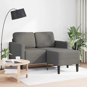 Sofá 2 lugares com Chaise em L 125 cm linho cinzento-claro