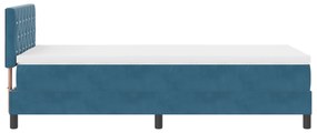 Cama Box com Colchão vidaXL Azul Escuro 90x200 cm Veludo