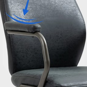 Cadeira de Escritório Pocatello Industrial Loft Estilo Antigo Preto