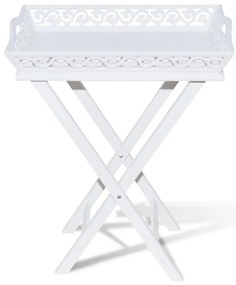 Mesa lateral com tabuleiro branco