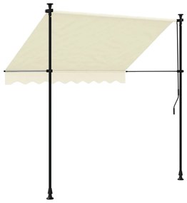 Toldo retrátil 200x150 cm tecido e aço cor creme