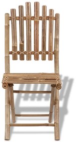 Cadeiras de jardim dobráveis 2 pcs bambu