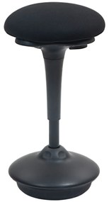 HOMCOM Banco de Escritório em Pé Banco Ergonômico Assento Giratório 360° Base Larga 36x36x70-90 cm Preto | Aosom Portugal