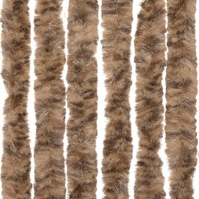 Cortina anti-insetos 100x230 cm chenille bege e castanho-escuro