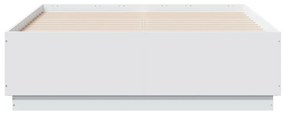 Estrutura cama c/ luzes LED 120x190 cm derivados madeira branco