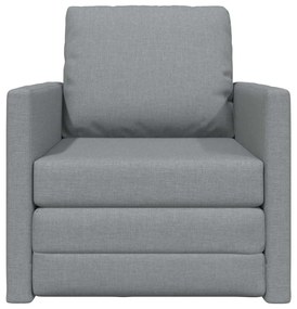 Sofá-cama de Chão 2 em 1 Cinza-claro 74x77x81 cm Tecido