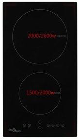 Placa de indução com 2 discos controlo tátil vidro 3500 W