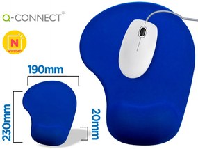 Tapete para Rato Q-Connect com Apoio de Pulsos de Gel Cor Azul