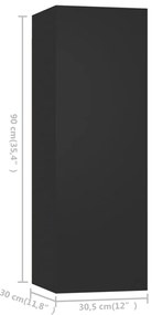 Conjunto móveis de TV 8 pcs madeira processada preto