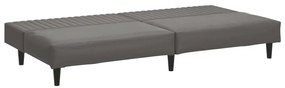 Sofá-cama de 2 lugares couro artificial cinzento