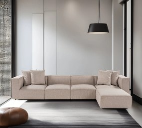 Sofá de Canto Sora – Bege Areia – 350 cm x 65 cm x 190 cm