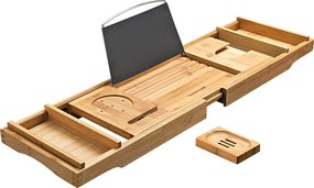 Suporte para banheira em bambu 75-109 x 4,5 x 23 cm cor natural