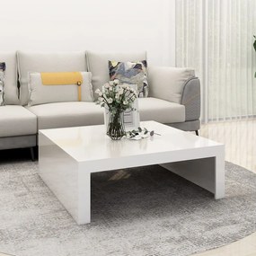 808573 vidaXL Mesa de centro 100x100x35 cm contraplacado branco brilhante