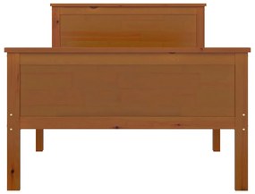 Estrutura de cama 90x200 cm pinho maciço castanho mel