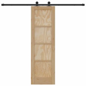 Porta Deslizante com Conjunto de Hardware 'ORKDAL'Madeira Sólida de Pi