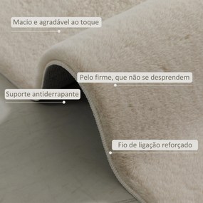 Tapete para Sala de Estar 230x160 cm Tapete Lavável à Máquina Pelo Longo Macio Estilo Moderno Creme