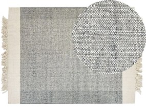 Tapete em lã cinzenta e branca 140 x 200 cm TATLISU Beliani
