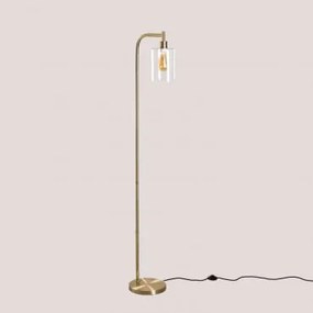 Candeeiro De Pé Ambe Em Metal E Vidro Dourado - Sklum